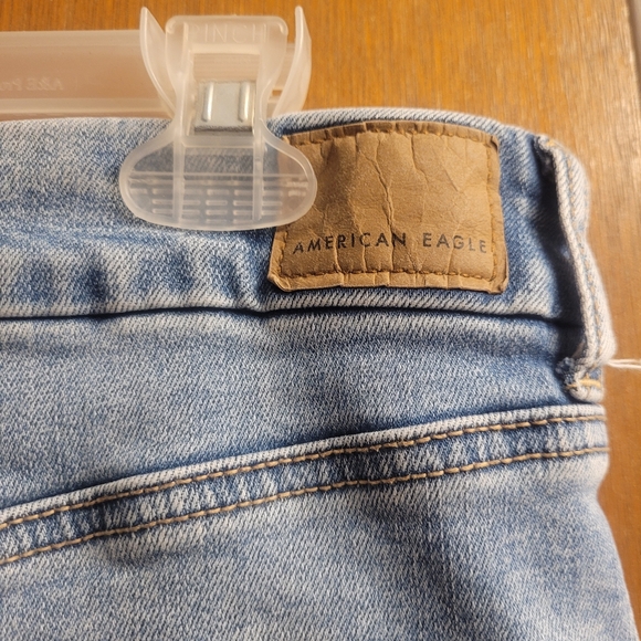 American Eagle Outfitters Light Blue Distressed Mini Skirt - Picture 5 of 7